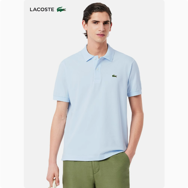 LACOSTE同款法国鳄鱼男装25春季新款纯色百搭短袖POLO衫